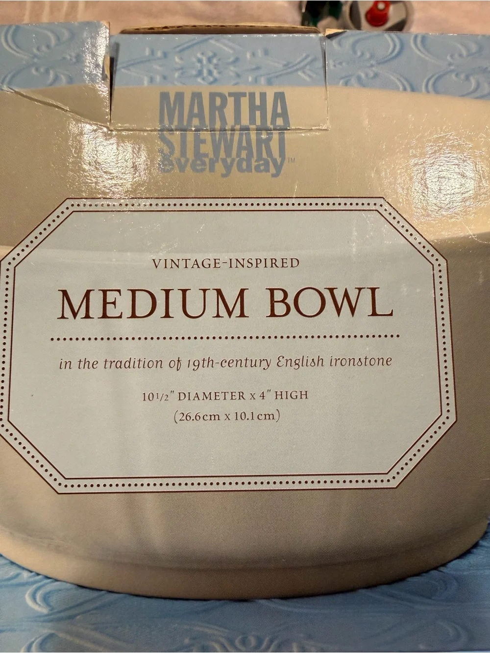 Vintage Martha Stewart Cream Ceramic Serving Bowl 2000-2001 Era